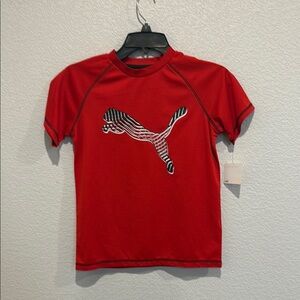 Puma Red Rashguard Swim Top